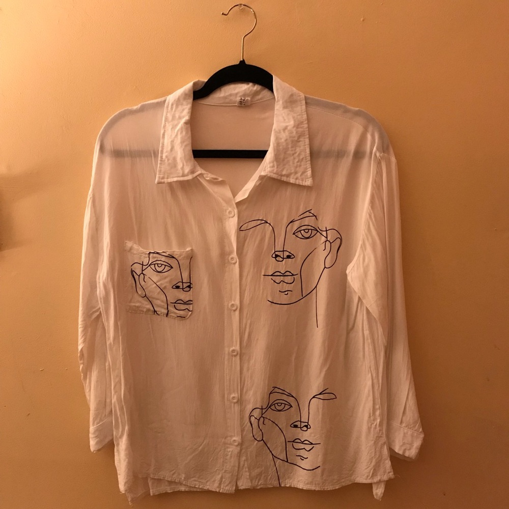 NWOT White Long-Sleeved Blouse